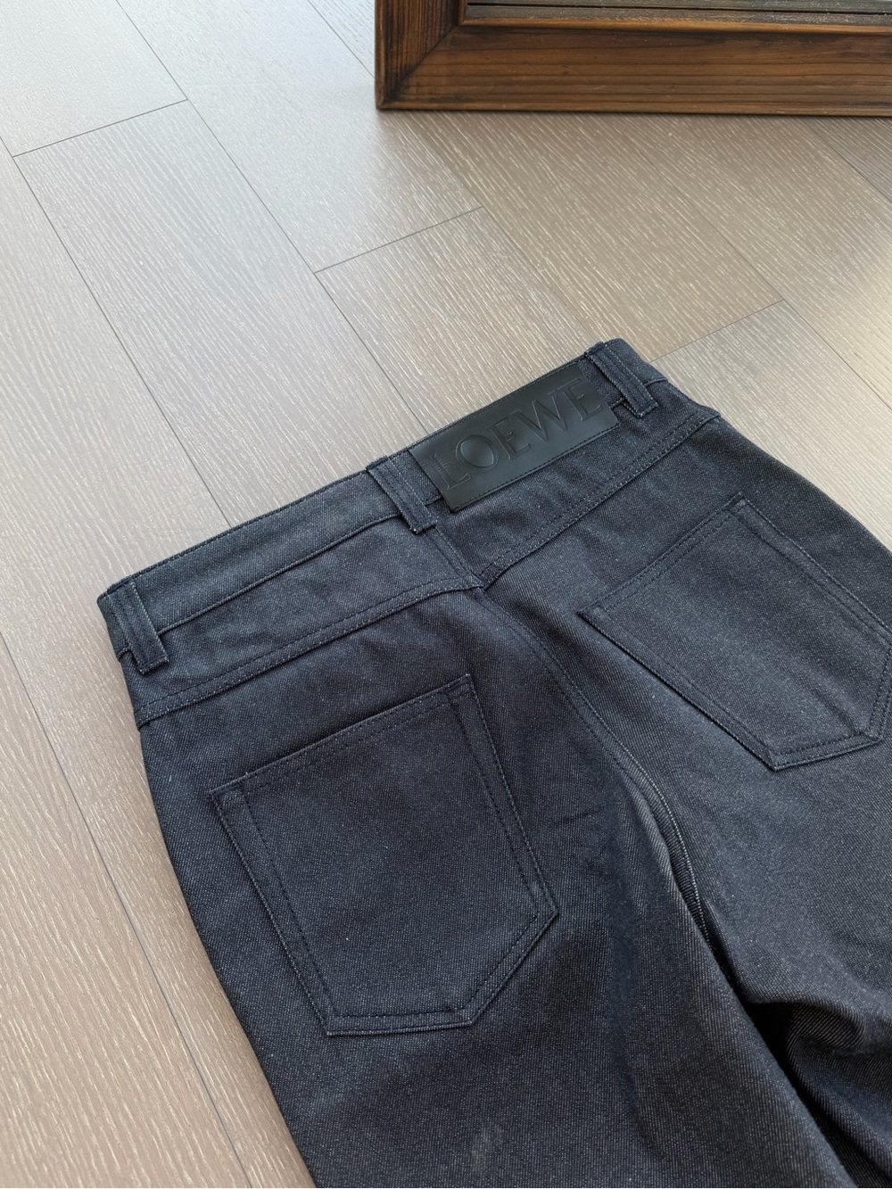 Loewe Fisherman’s Straight Jeans in Dark Gray with Cream Cuffs - Picture 6 of 7